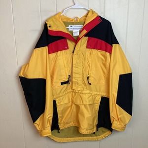Columbia Men's Color Block Ski Snow Snowboard Jacket Medium Red Yellow Vintage